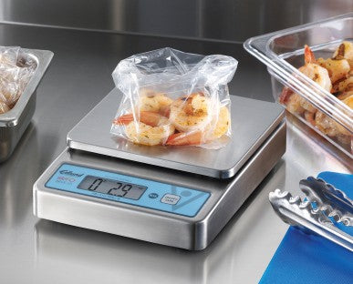 BRAVO! 10 lb. Digital Portion Scale with ClearShield Protective Cover, Removable 6" x 6-3/4" Stainless Steel Platform