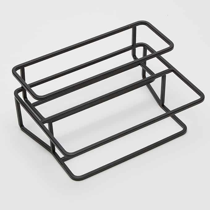 2-Tier Condiment Stand, 12-3/4"L x 9"W, Black Iron