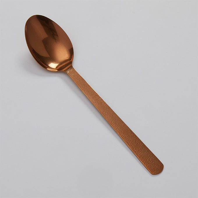 13-1/4" Solid Hammered Serving Spoon, Vintage Bronze Finish