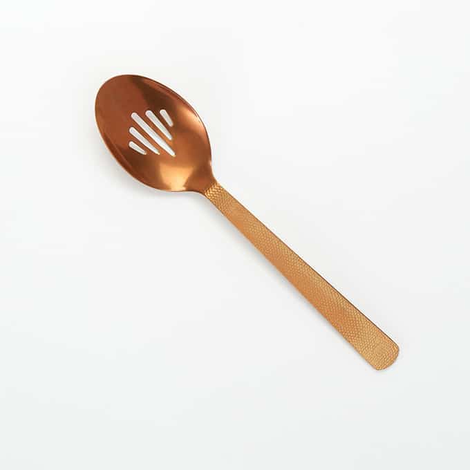 10" Slotted Hammered Serving Spoon, Vintage Bronze Finish
