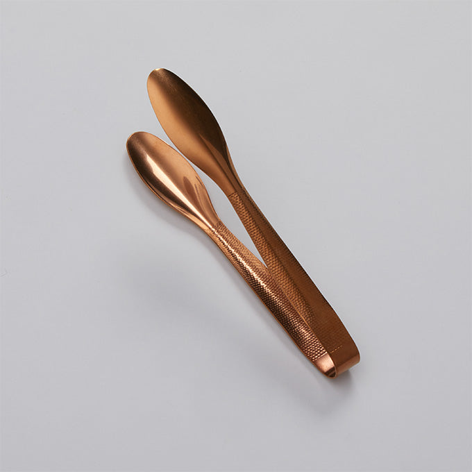9" Stainless Steel Serving Tongs, Vintage Bronze Finish