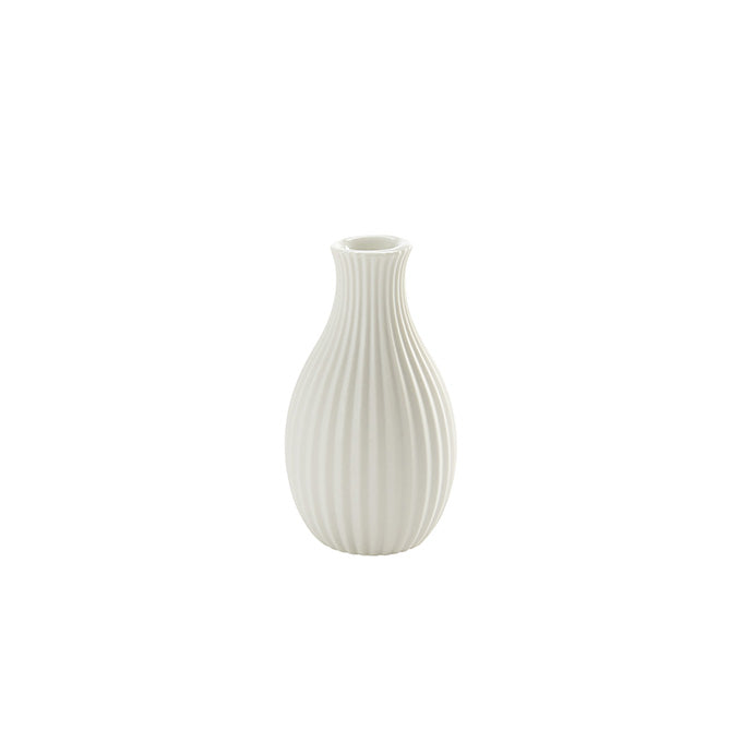 White Ceramic Crimped Jug Bud Vase