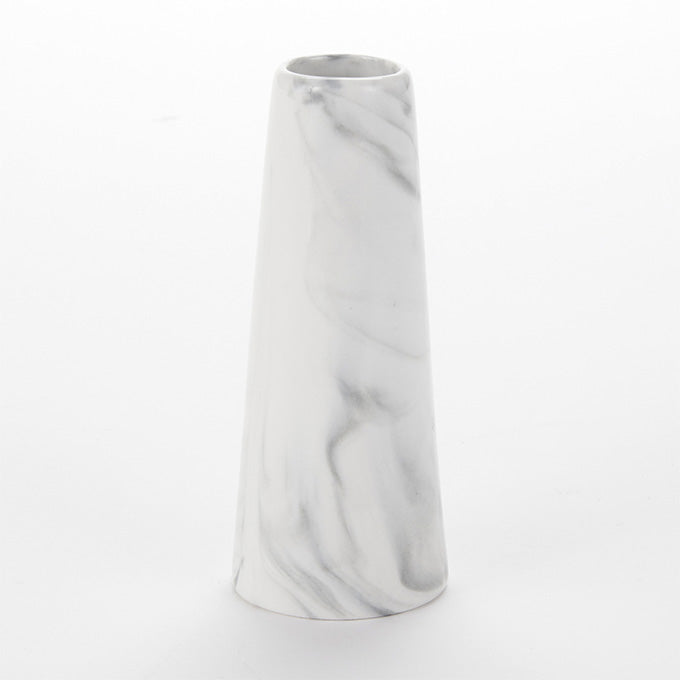 White Marble Ceramic Tower Bud Vase