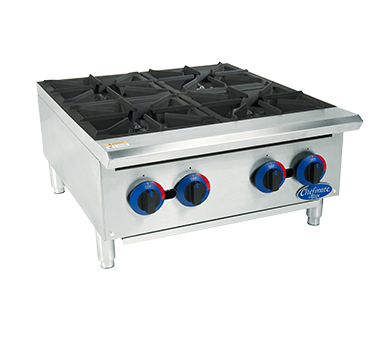 Chefmate 24" Hotplate, (4) burners, heavy-duty cast iron gr 