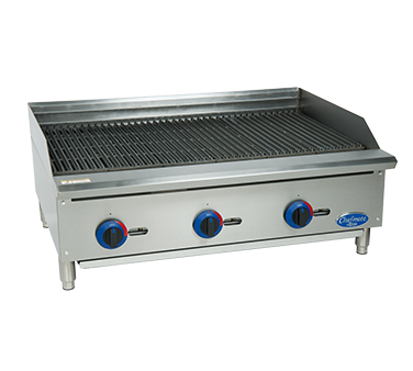 Chefmate 36" Gas Charbroiler, 10 gauge stainless steel radi 