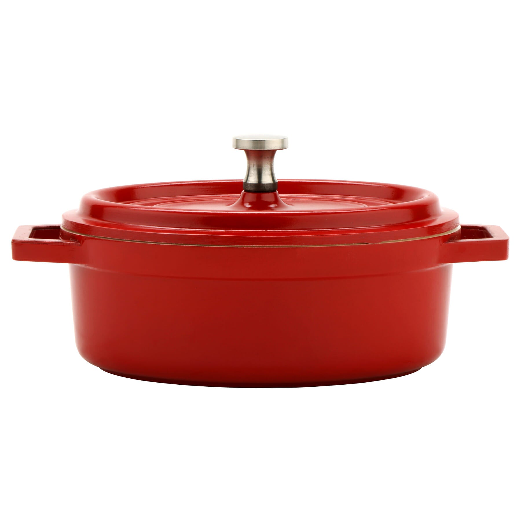 Heiss™ 12 oz. Oval Mini Induction Pot with Lid, Red