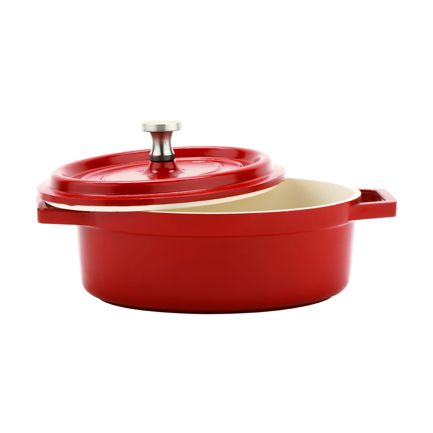 Heiss™ 12 oz. Oval Mini Induction Pot with Lid, Red