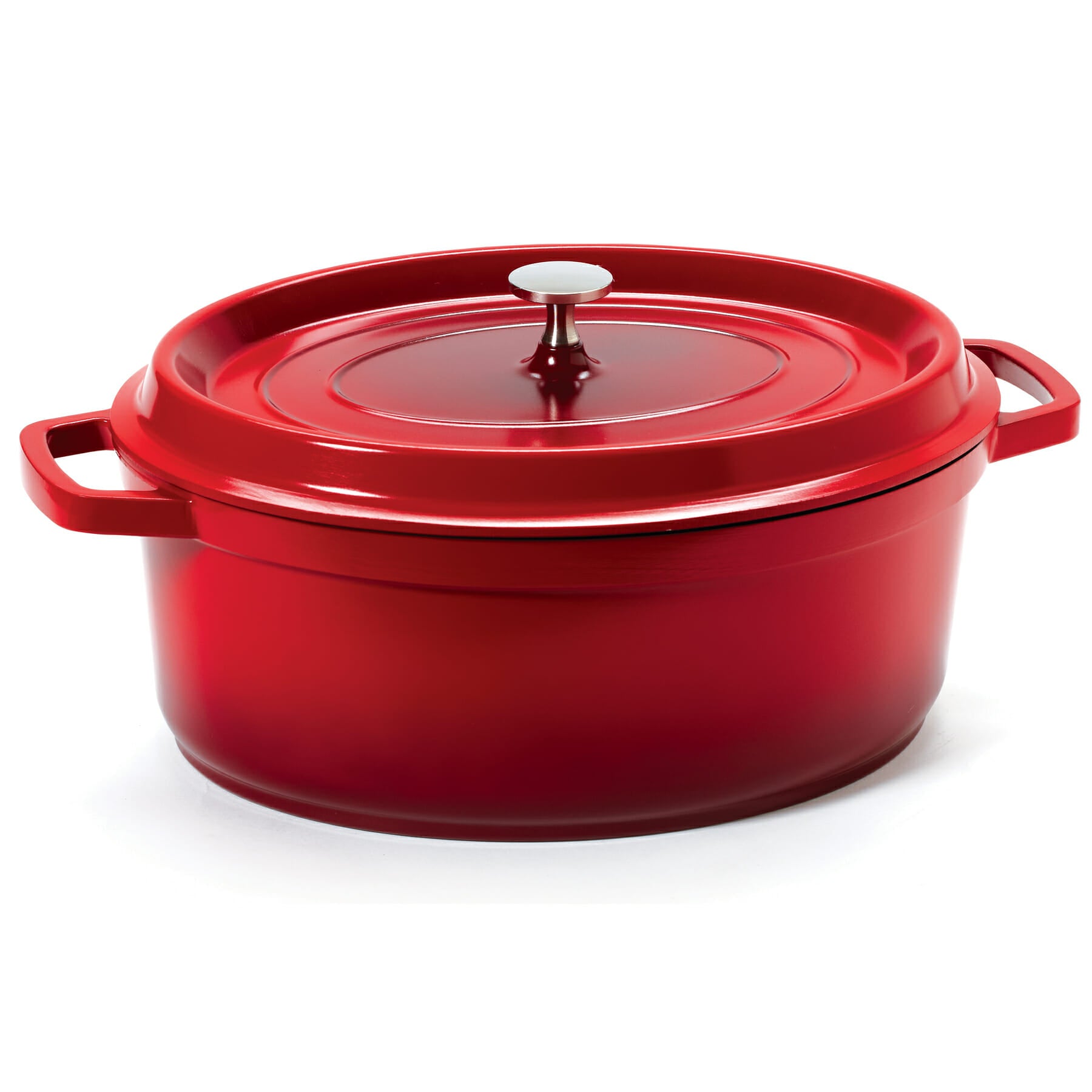 Heiss™ 6-1/2 qt. Oval Induction Dutch Oven with Lid, Red