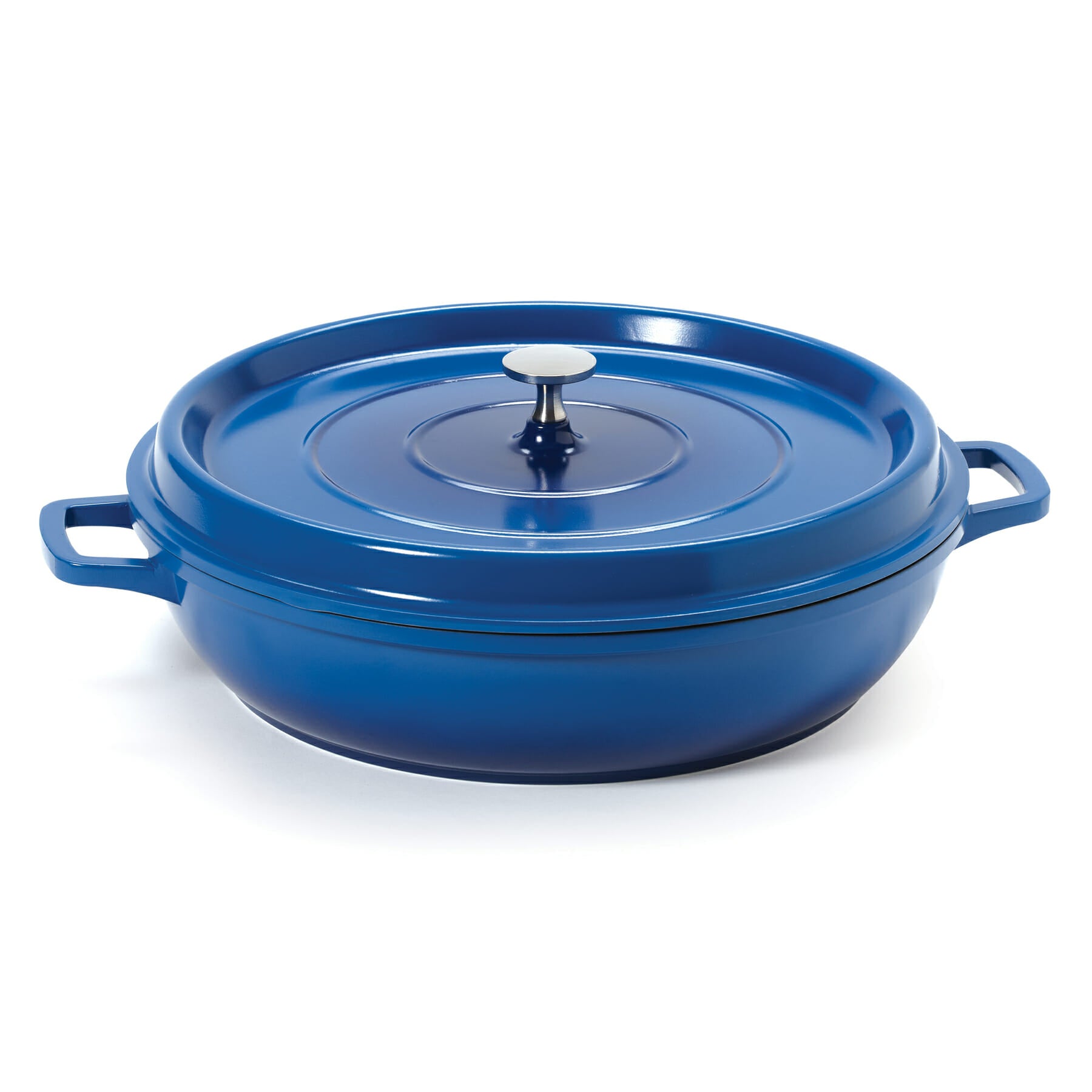 Heiss™ 4 qt. Round Braiser Pan with Lid, Cobalt Blue