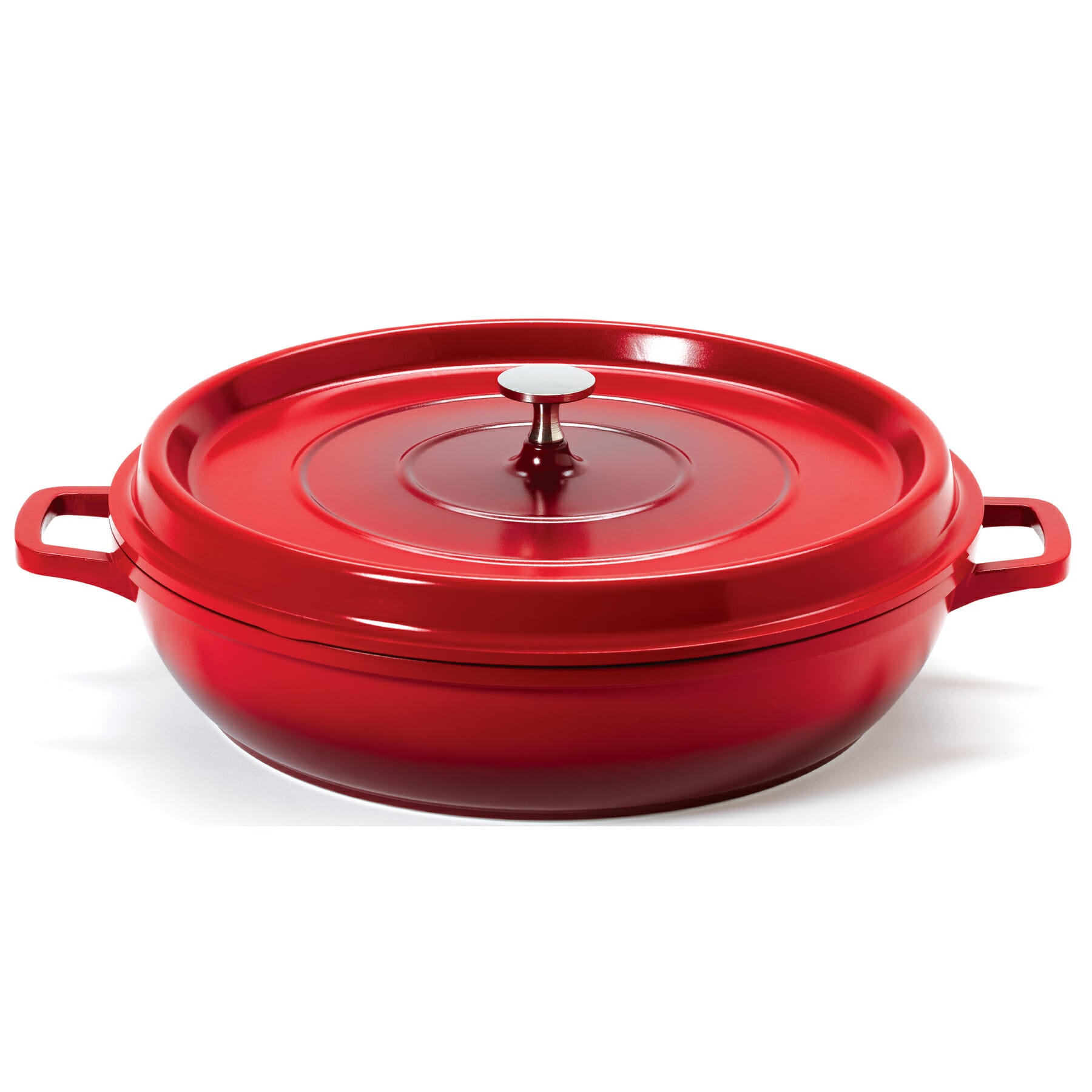Heiss™ 4 qt. Round Braiser Pan with Lid, Red