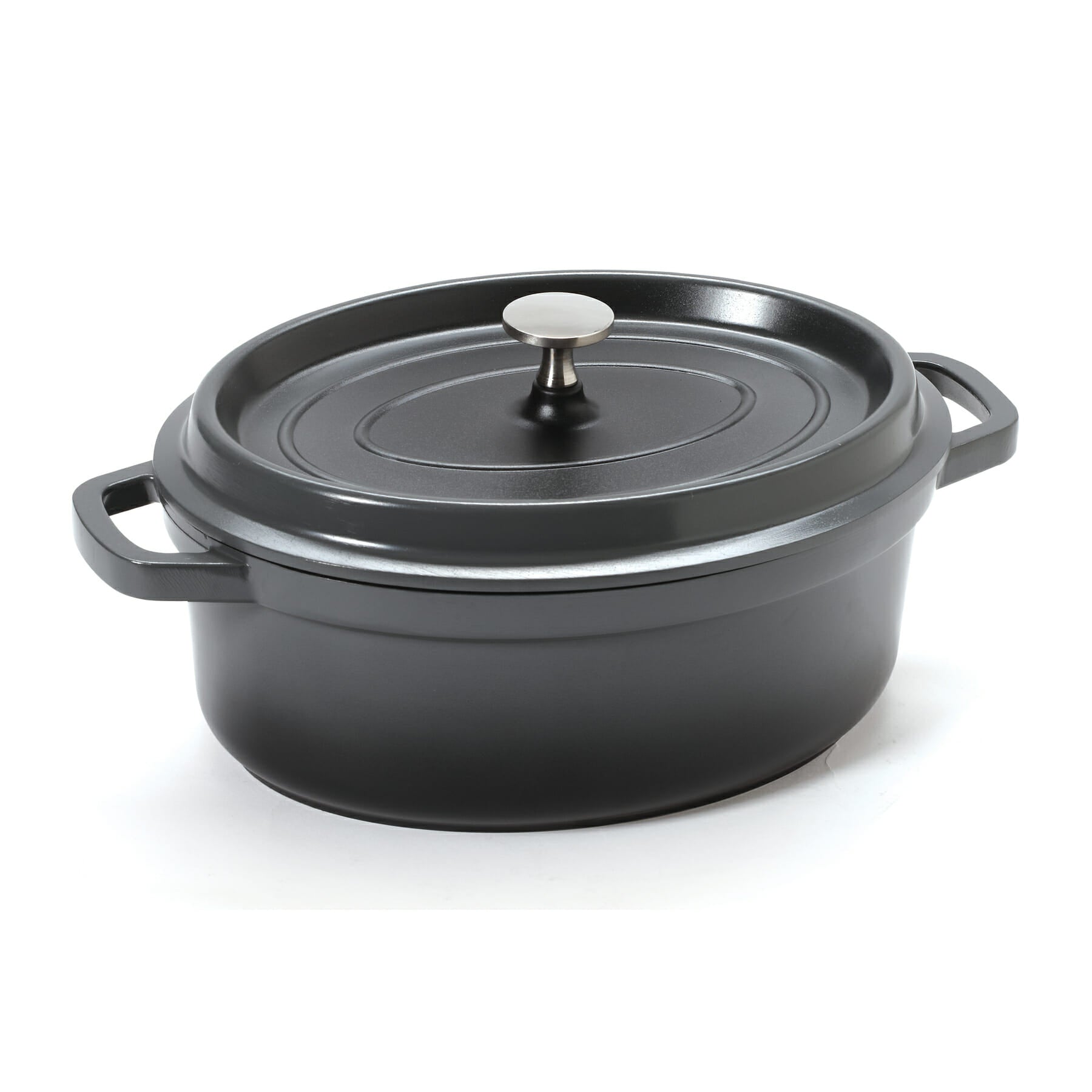 Heiss™ 3-1/2 qt. Oval Induction Dutch Oven with Lid, Gray