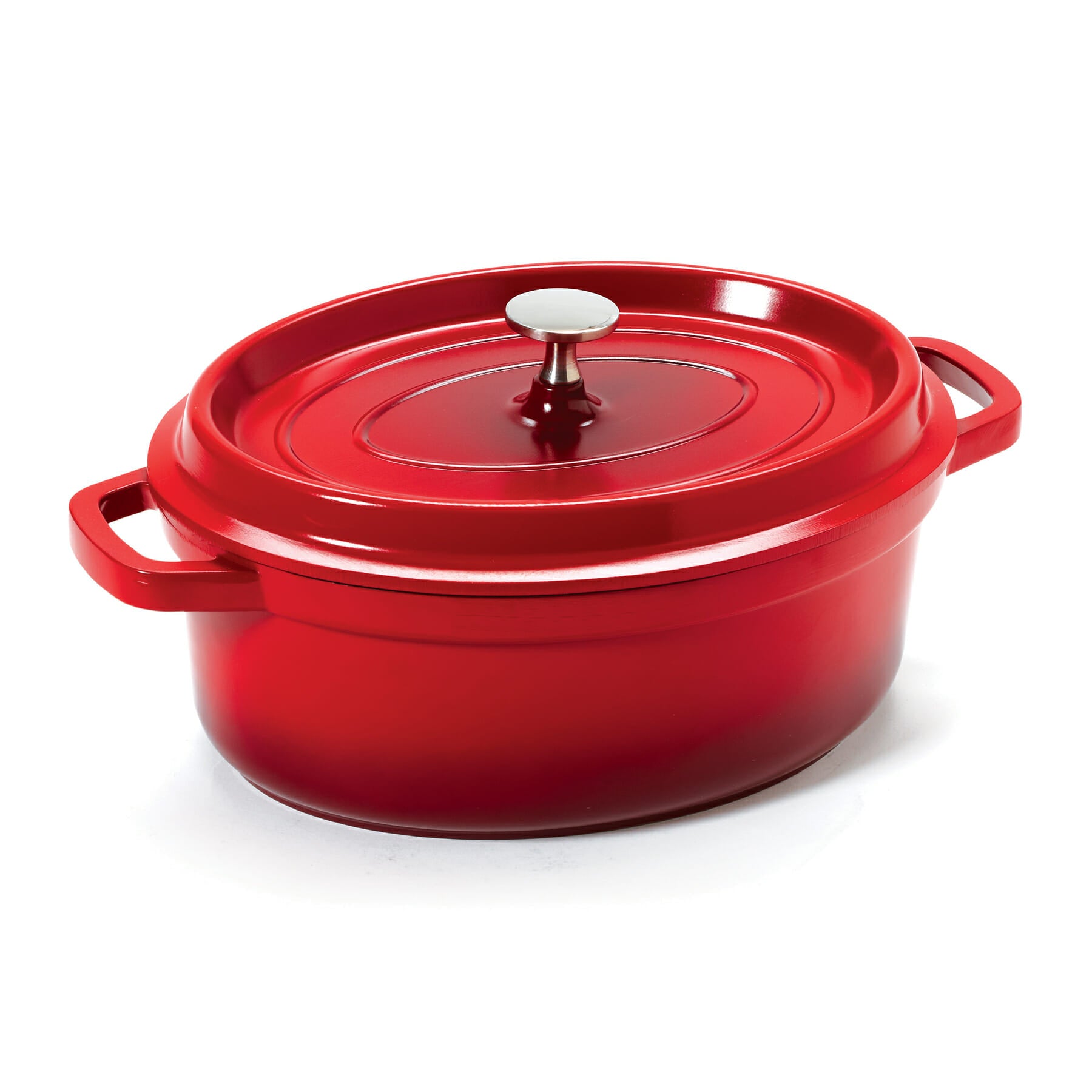 Heiss™ 3-1/2 qt. Oval Induction Dutch Oven with Lid, Red