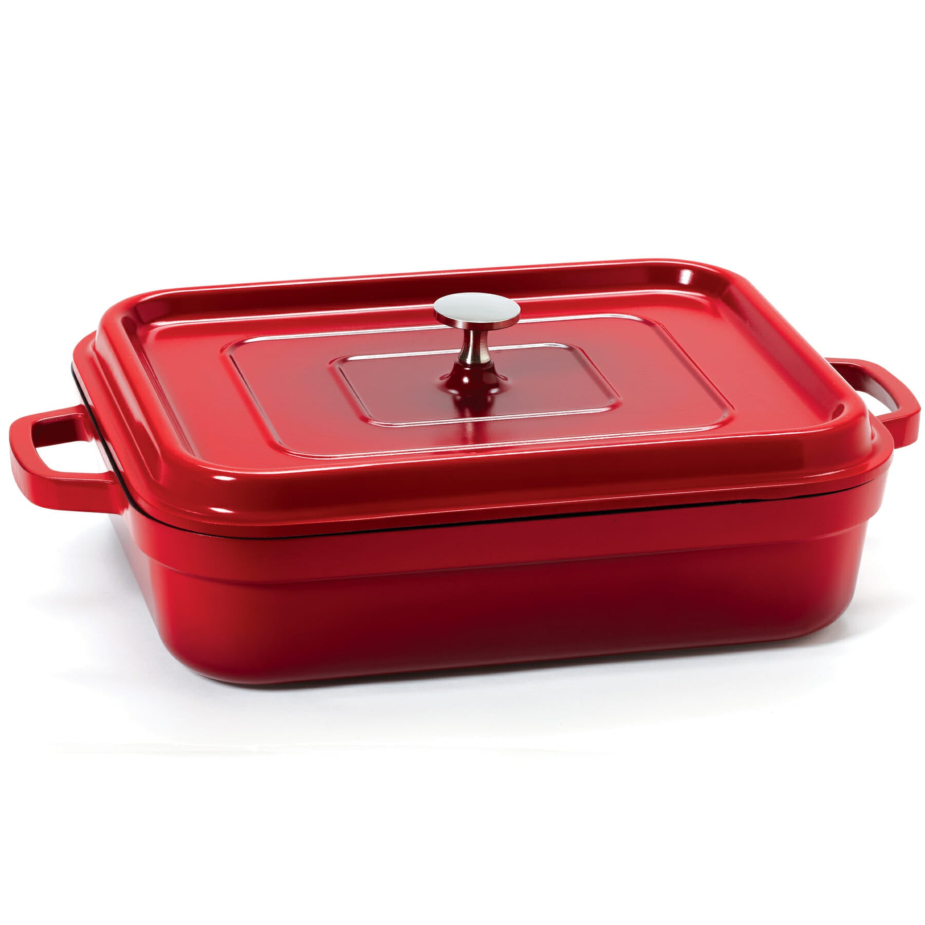 Heiss™ 5 qt. Rectangular Induction Roaster with Lid, Red
