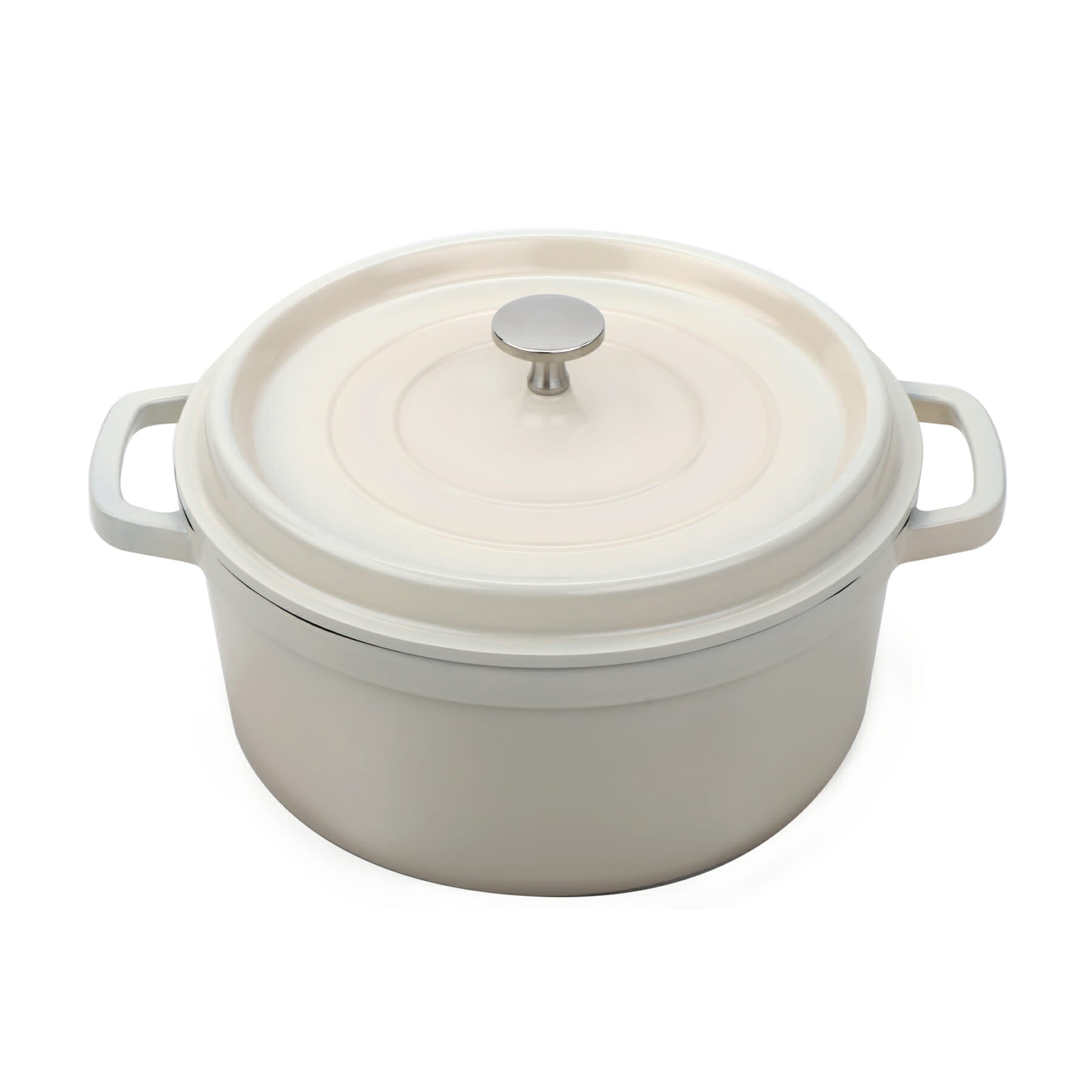 Heiss™ 4-1/2 qt. Round Induction Dutch Oven with Lid, Antique White