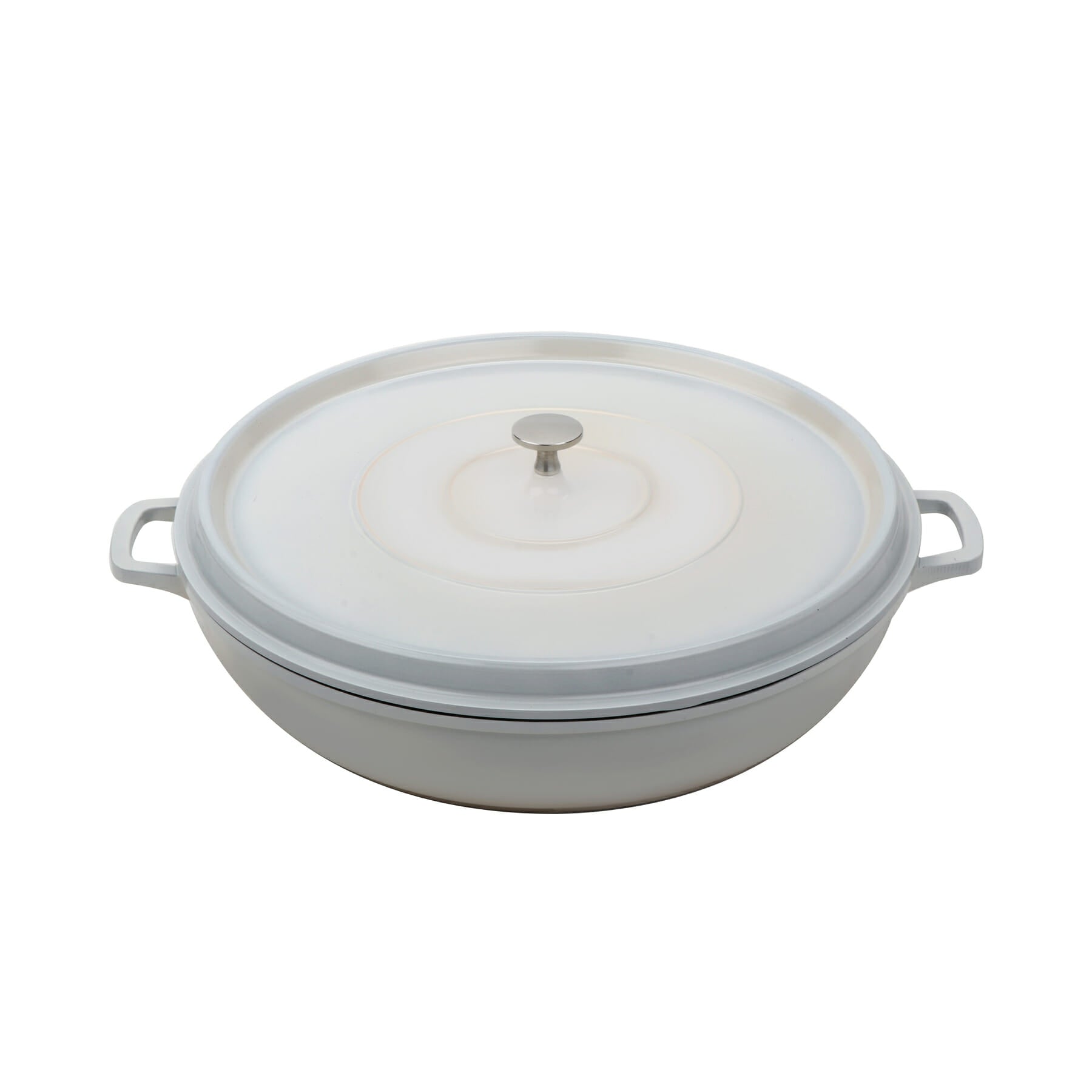 Heiss™ 7.5 qt. Round Braiser Pan with Lid, Antique White