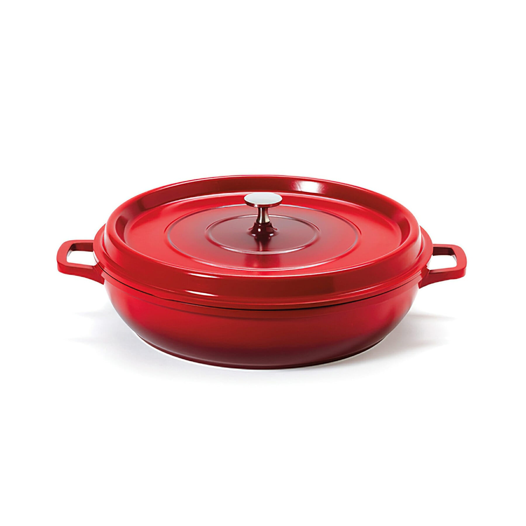 Heiss™ 7.5 qt. Round Braiser Pan with Lid, Red