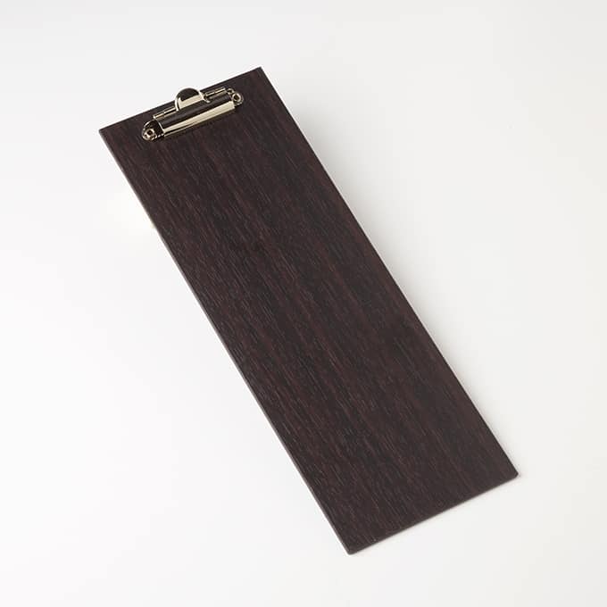 Espresso Wood Clipboard Menu Holder, 4-1/2" x 12-1/2"