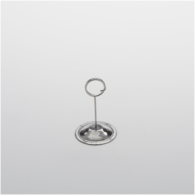 Card Holder, Stainless Steel, Wire Loop Clip, 4"H