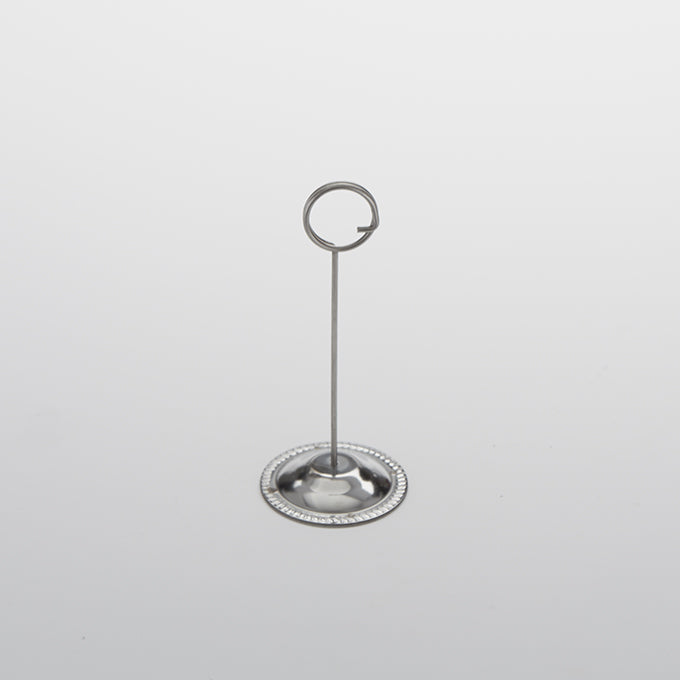 Card Holder, Stainless Steel, Wire Loop Clip, 6"H