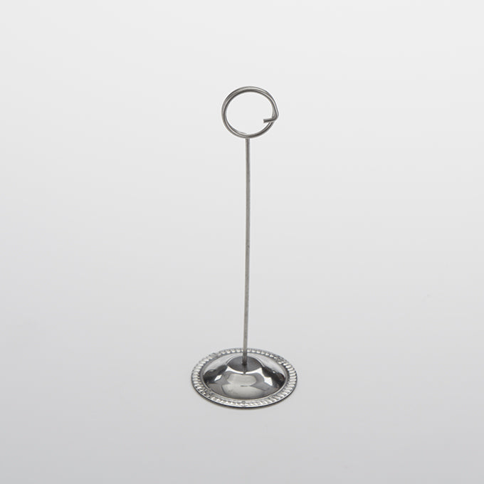 Card Holder, Stainless Steel, Wire Loop Clip, 8"H