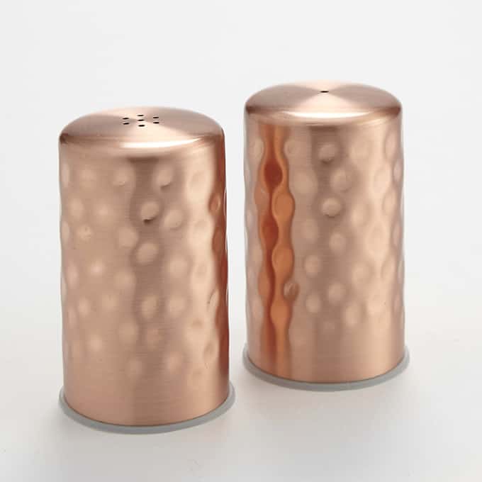2 oz. Hammered Salt & Pepper Shaker Set, Copper