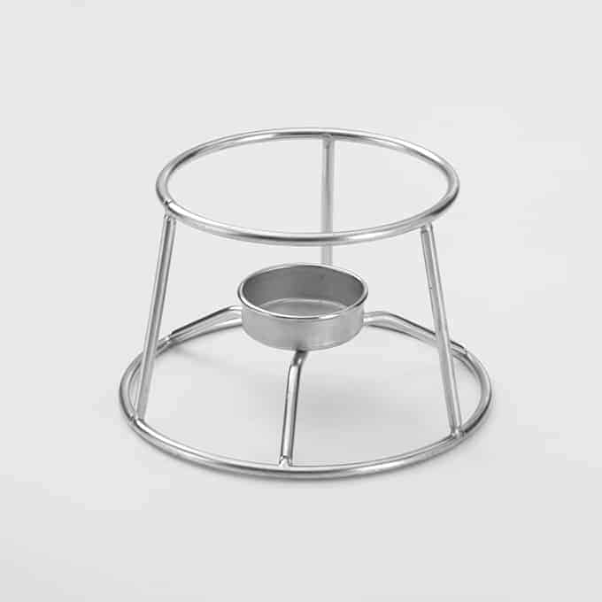 Mini Fondue Pot Stand, 5"D x 3-1/4"H, Stainless Steel