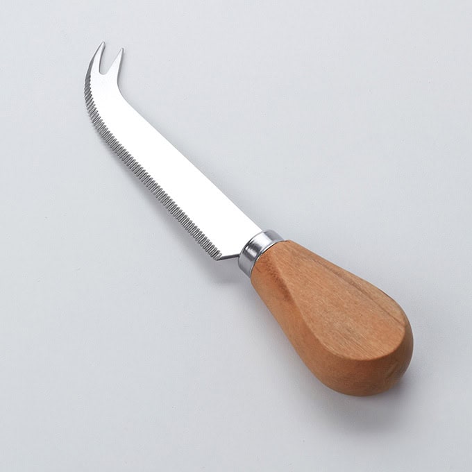 Serated Hard Cheese Knife, Olive Wood Handle