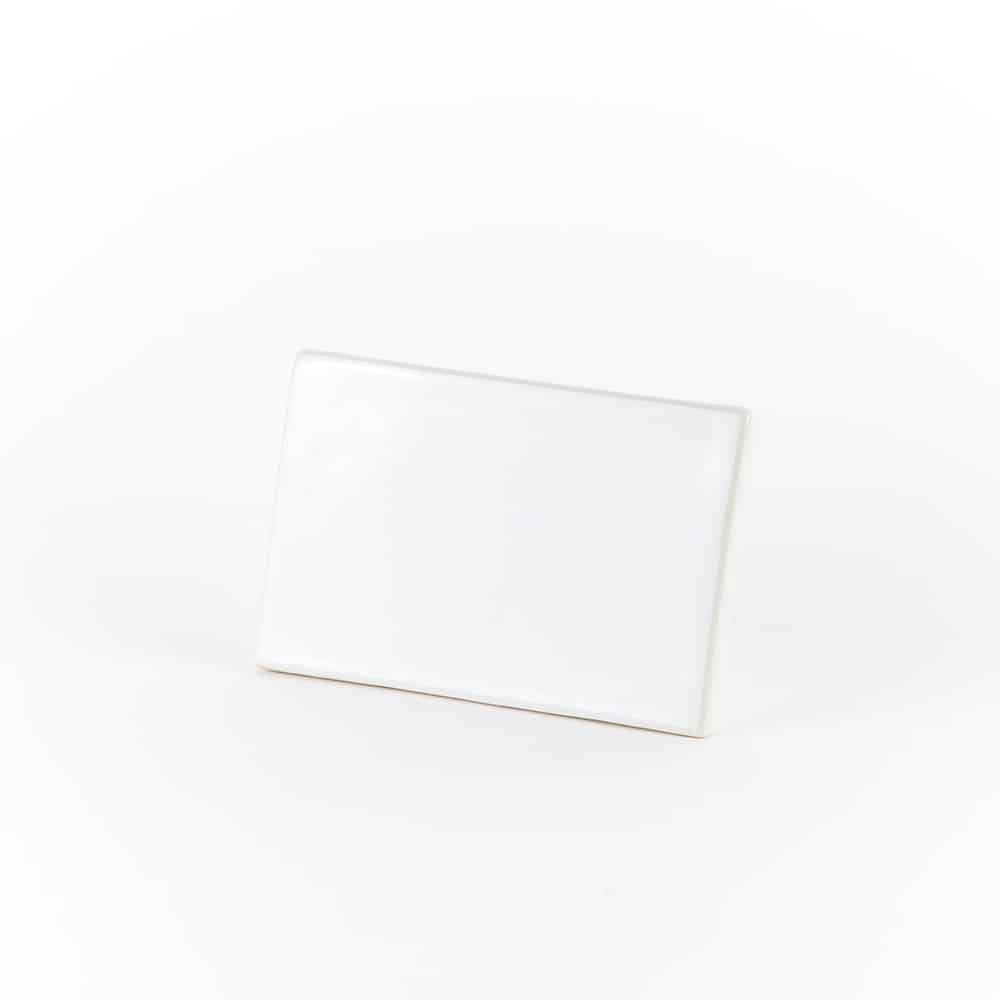 5-1/2"L x 3-1/2"H White Ceramic Rectangle Menu/Card Sign