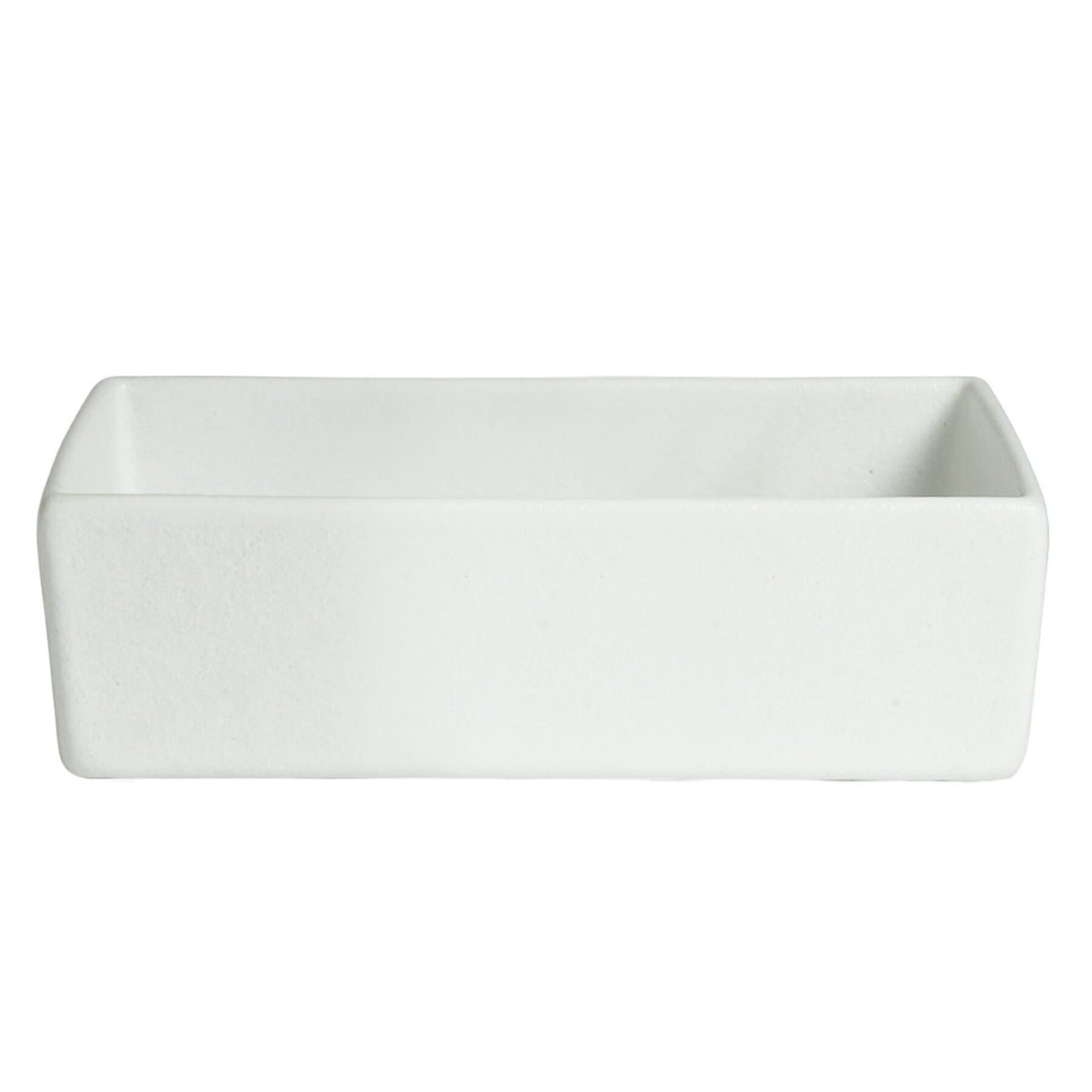 Bugambilia Salad Bar Bowl 1.4 qt Rectangle, White Finish/Coating