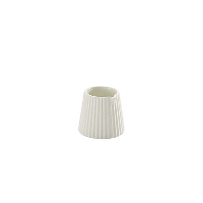 Fluted Creamer, 2-1/2 oz., Ceramic, White