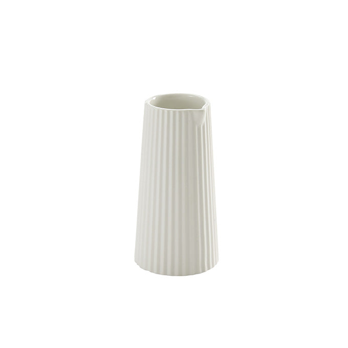 Fluted Creamer, 6 oz., Ceramic, White