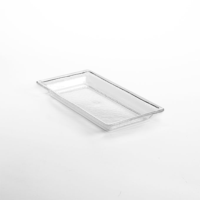 Rain 48 oz. Rectangular Tray, 14"L x 7-1/2"W, Clear Styrene