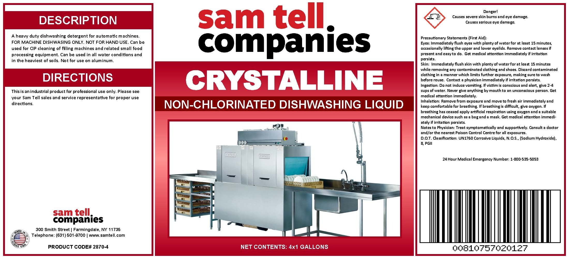 Crystalline Non-Chlorinated Dishwashing Liquid 1 Gallon
