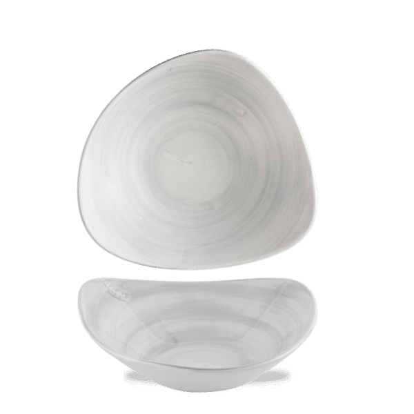 Stonecast Canvas 9" Grey Triangle Bowl