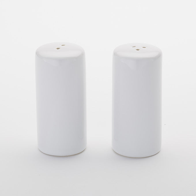 2-1/2 oz. Round Ceramic Salt & Pepper Set, White