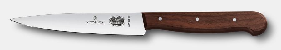 Lightweight Straight Edge Utility/Vegetable Knife w/ 4-3/4" Blade, Wood Handle