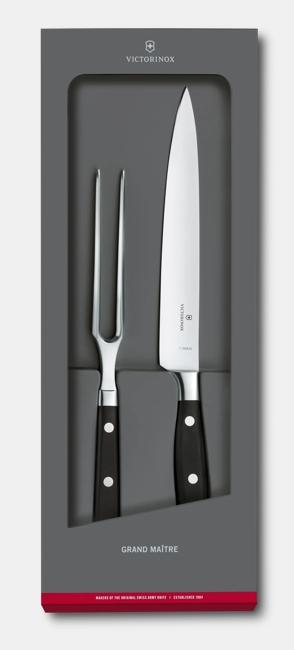 Grand Maitre Forged 2-Piece Carving Knife Set, Black
