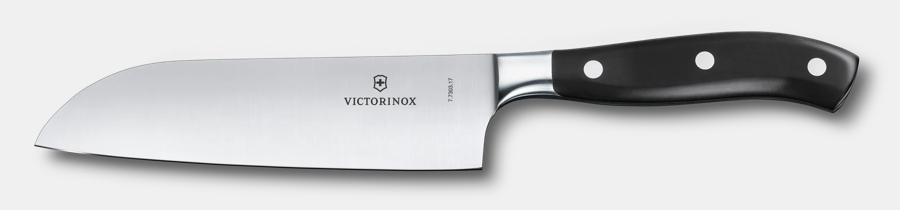Grand Maitre Forged Santoku Knife w/ 7" Blade, Black