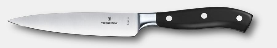 Grand Maitre Forged Wide Chef's Knife w/ 6" Spear Point Blade, Black