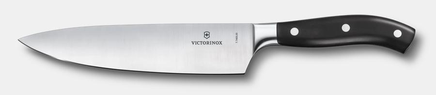 Grand Maitre Forged Straight Chef's Knife w/ 8" Blade, Black