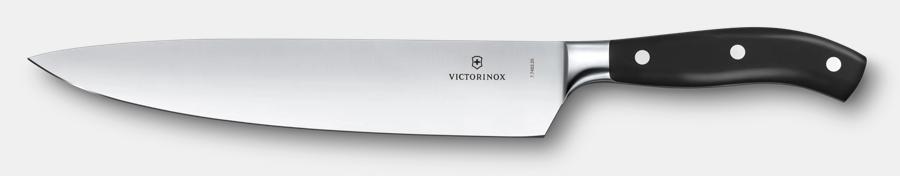 Grand Maitre Forged Chef's Knife w/ 10" Straight Blade, Black