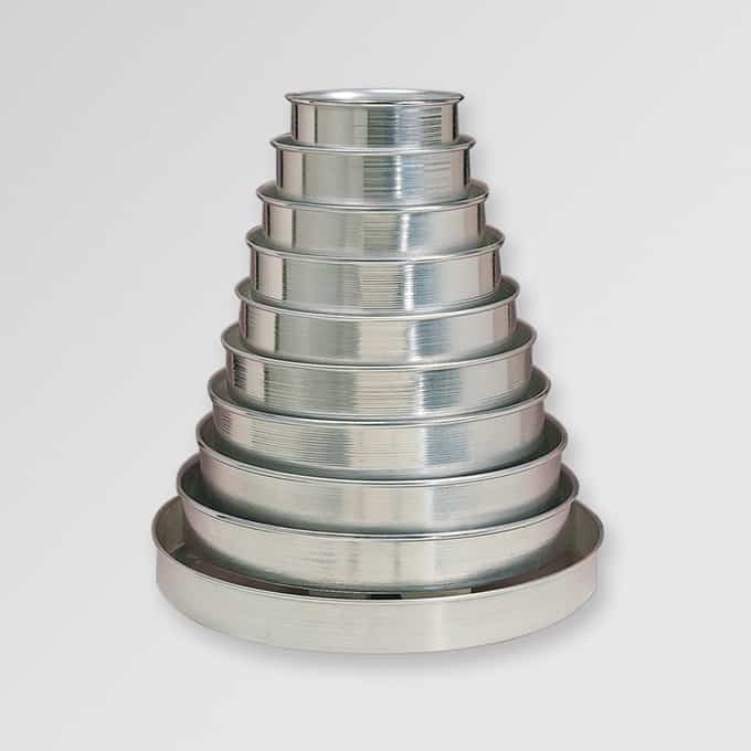 Cake Pan Set, Aluminum, Straight-Sided, 18 Ga., 2"
