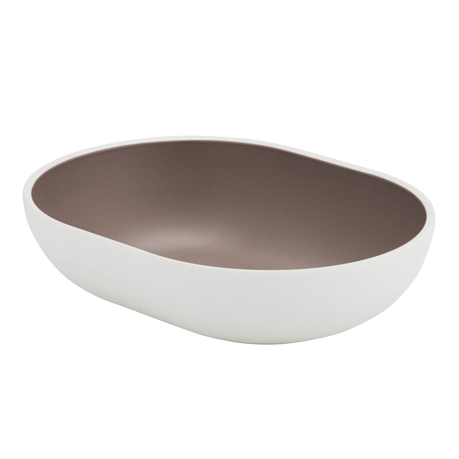 Dalebrook Trafalgar Dish, oval,  2.0 qt, White & Taupe