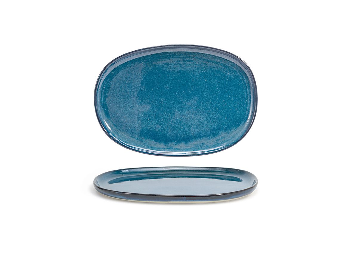 Artefact 13” x 9” Indigo Oval Plate