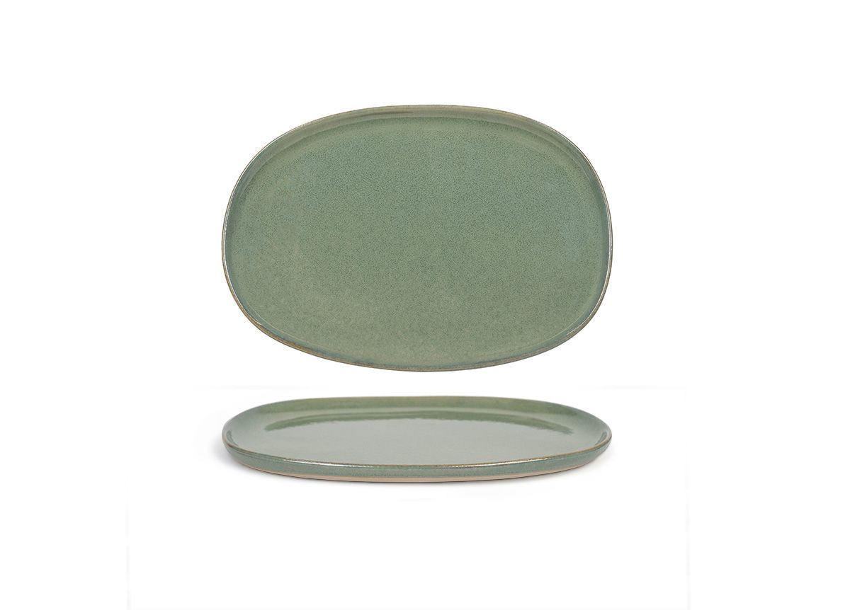 Artefact 13” x 9” Moss Oval Plate