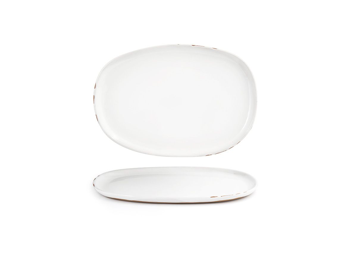 Artefact 13” x 9” White Oval Plate