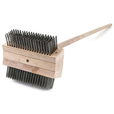 Chef-Master™ Grill Brush, heavy duty, 48" handle, 7-3/4" double-sided head