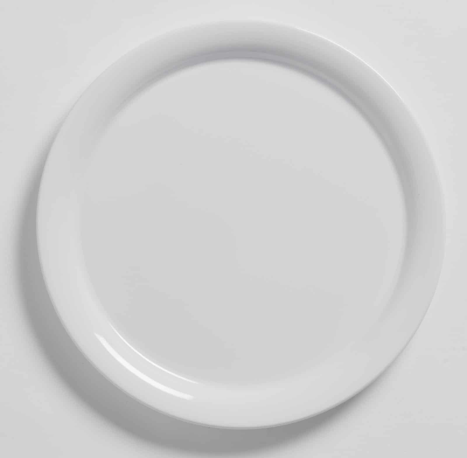 Jane 9" Round Narrow Rim Melamine Plate, White