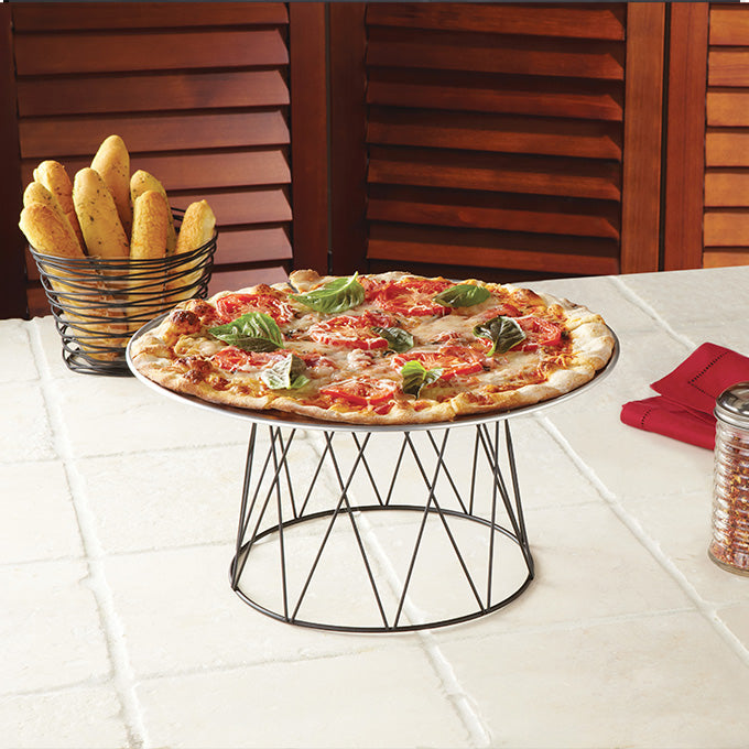 7" Black Drum Pizza Stand