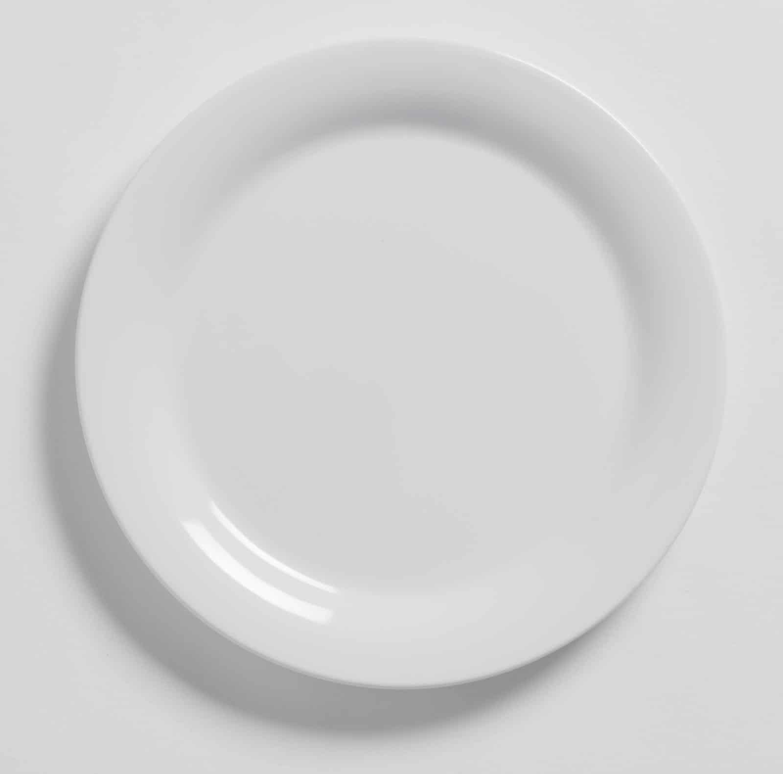 Jane 7" Round Wide Rim Melamine Plate, White